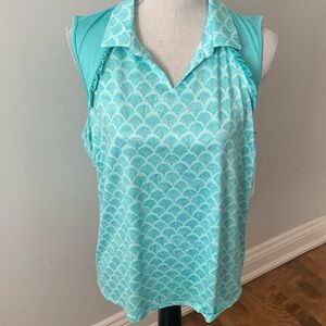 NWT Golf Green Sleeveless Collared Top